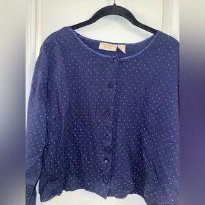 Vintage 90s Victoria's Secret Pajama Short set- Pink Polka Dot and Navy (Large)